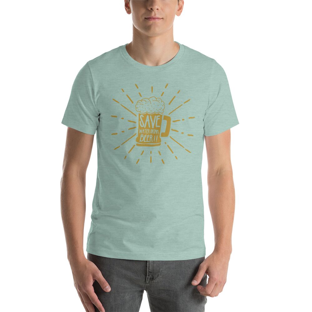 beer t shirt light blue