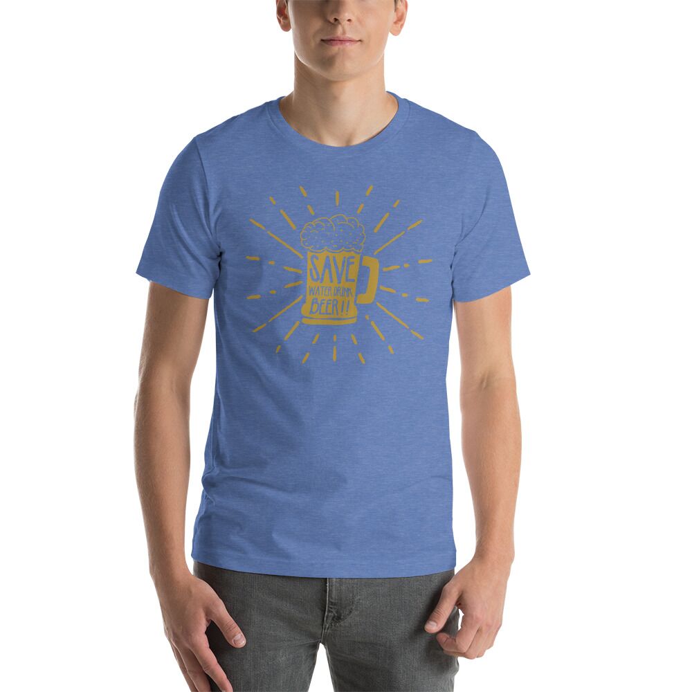beer t shirt blue