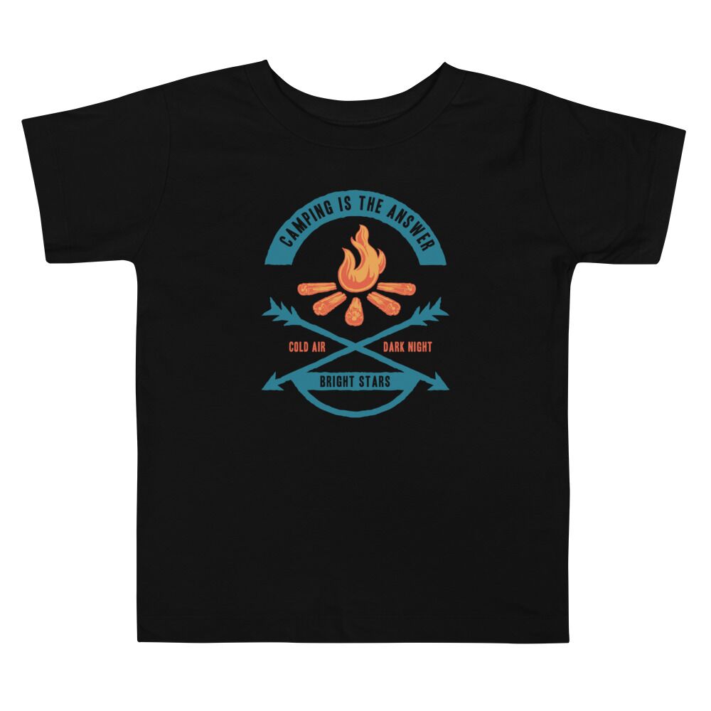 camping t shirt kids black