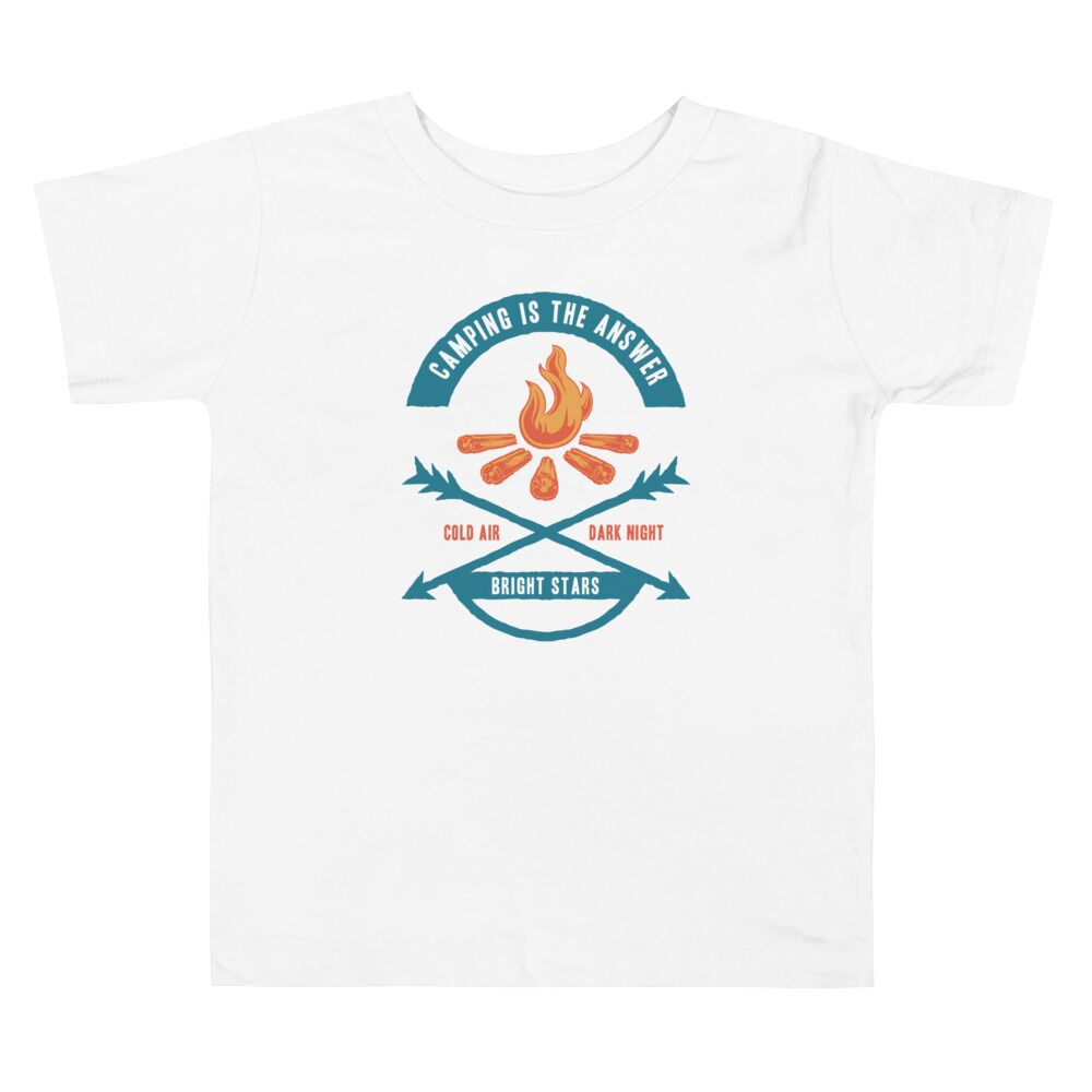 camping t shirt kids white